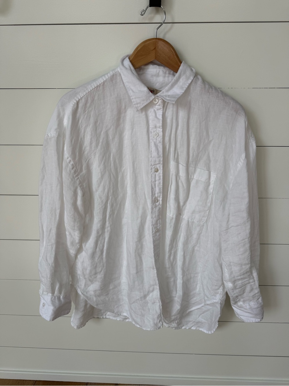 Faherty Laguna Relaxed Fit White Linen Button Up sz Medium - Picture 3 of 11